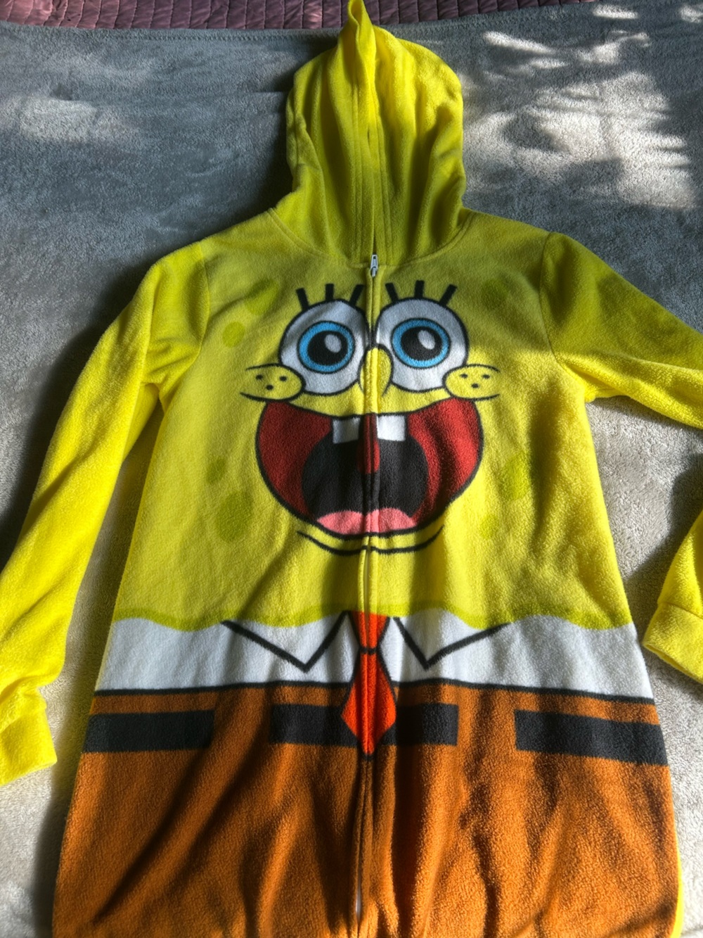 Nickelodeon SpongeBob Yellow Zippered Fleece Hoodie for Kids